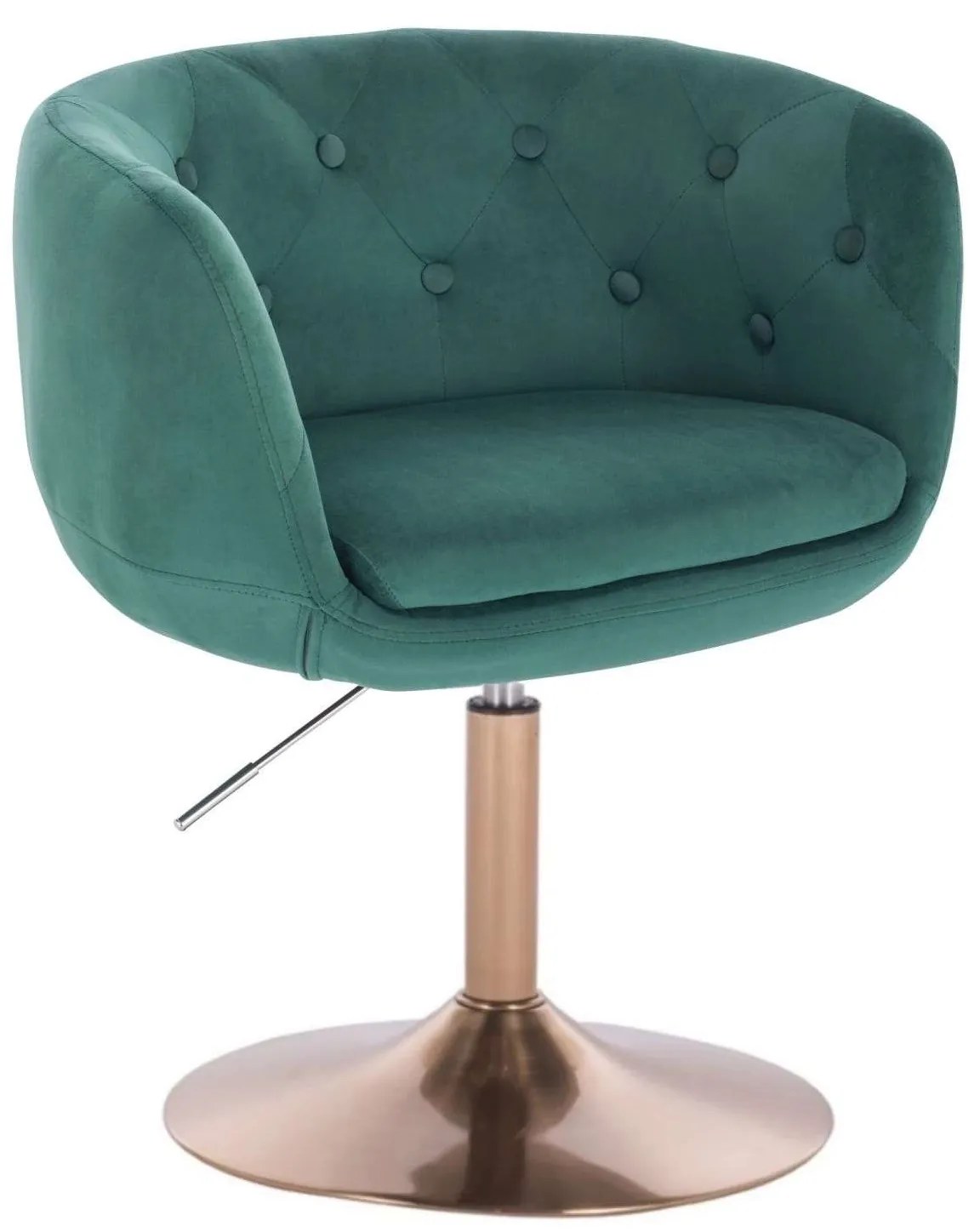 LuxuryForm DESIGN Kreslo MONTANA VELUR na zlatom tanieri - zelené