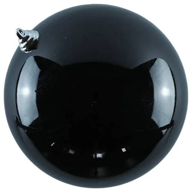 DECOLED Plastová guľa, 20 cm, čierna, lesklá