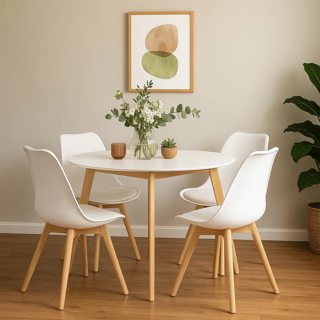 Noela Jedálenský set SCANDINAVIA 105 biely + 4x stolička SCANDINO biela