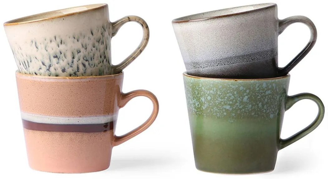 4ks retro hrnček na Cappuccino 70s virgo - 12 * 9,5 * 8,5 cm / 300ml