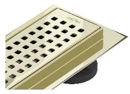 Mexen Flat 360°, nerezový sprchový žľab vzor M08 50 cm, zlatá lesklá, 1525050-40