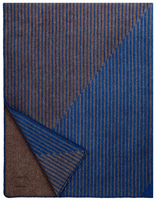 Vlnená deka Rinne 130x180, modro-hnedá