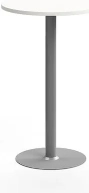 Barový stôl VERTICUS, Ø700x1100 mm, biela/strieborná