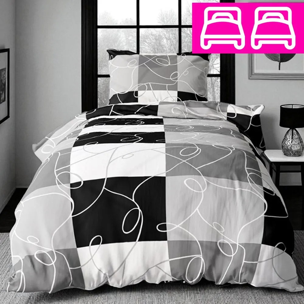 Bavlnené obliečky PURA GREY 4-dielna sada 140x200 cm