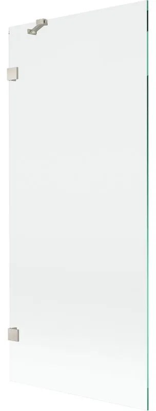 Mexen, Mexen Lunar 1-krídlová vaňová zástena 80 x 150 cm, transparentná, brúsený nikel - 897-080-000-97-00