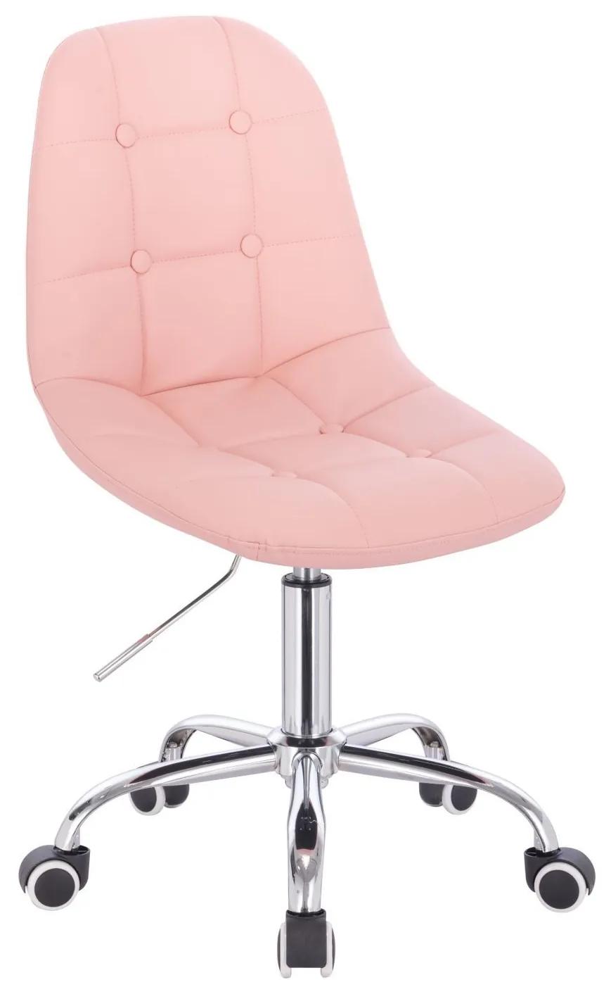 LuxuryForm DESIGN Stolička SAMSON na striebornej podstave s kolieskami - ružová