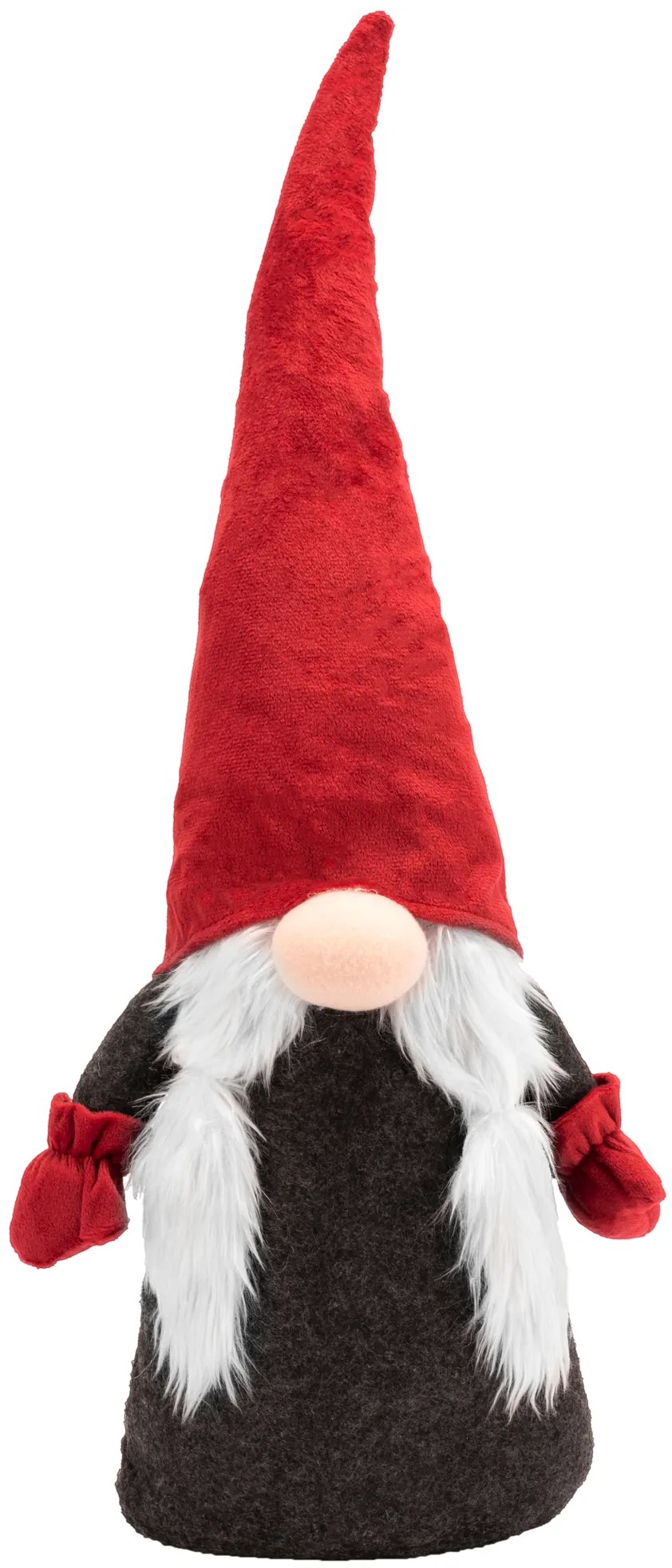 Vianočný škriatok 63 cm s copy - čierno / červený
