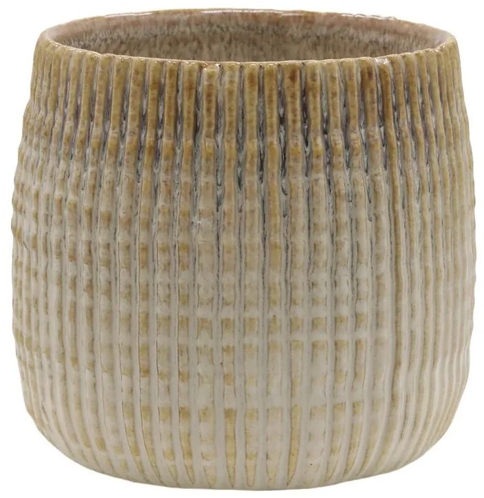 Latté obal na kvetináč s vrúbkovaným vzorom Gaston - Ø 12*11 cm