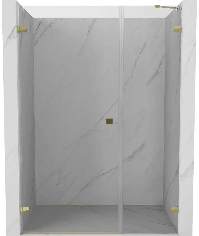 Mexen Lunar-B, ľavé otočné sprchové dvere 150 cm, číre sklo, zlatý profil, 832S-150-050-50-00-L