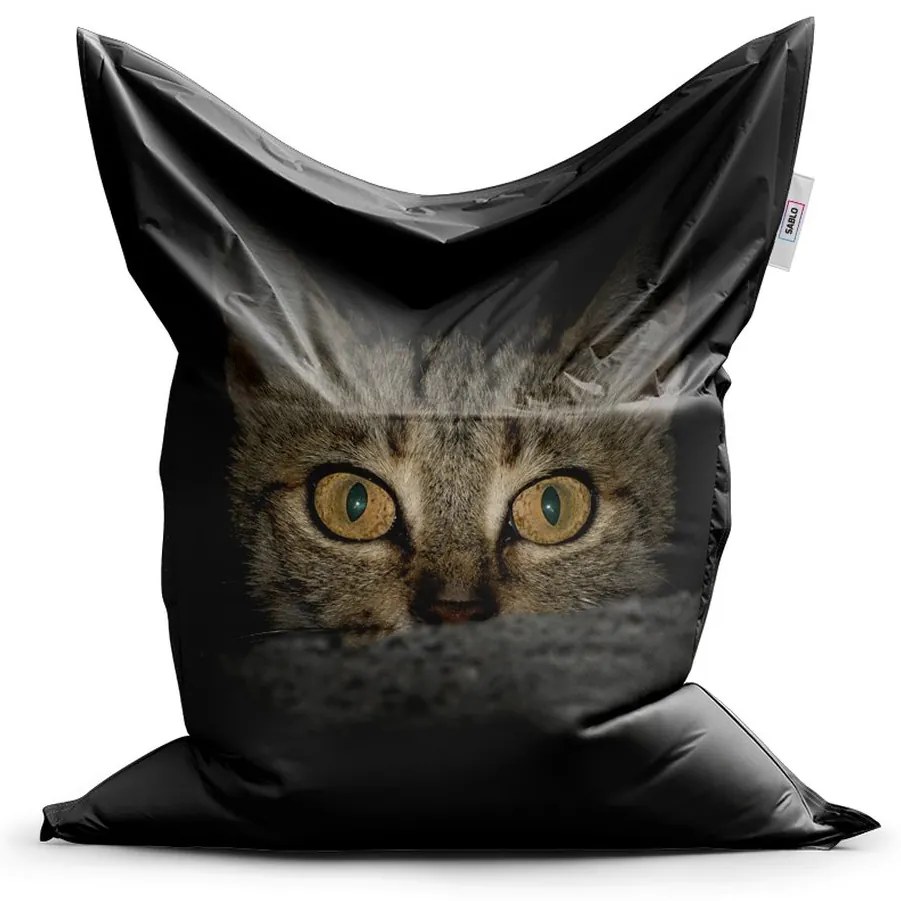 Sedací vak Classic mačka, čierna