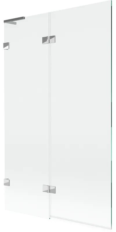 Mexen Lunar L, 2-krídlová vaňová zástena ľavá 110 x 150 cm, číre sklo, chrómová, 897L-110-100-01-00-L