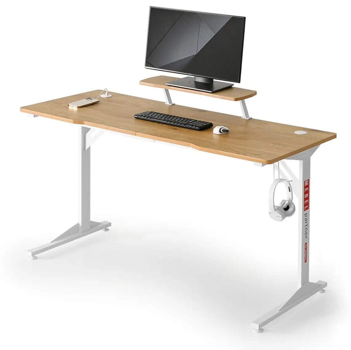 PC stolík Matts 140 (dub + biela). Akcia -13%. Vlastná spoľahlivá doprava až k Vám domov. 1109790