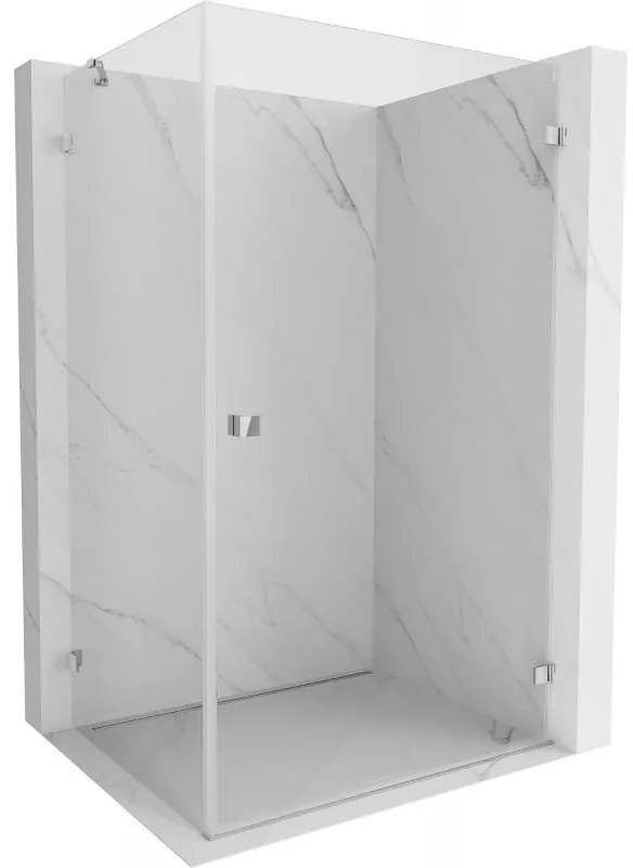 Mexen Lunar-B, pravostranný výklopný sprchový kút 90 x 70 cm, 8mm číre sklo, chrómový profil, 832-090-070-01-00-P