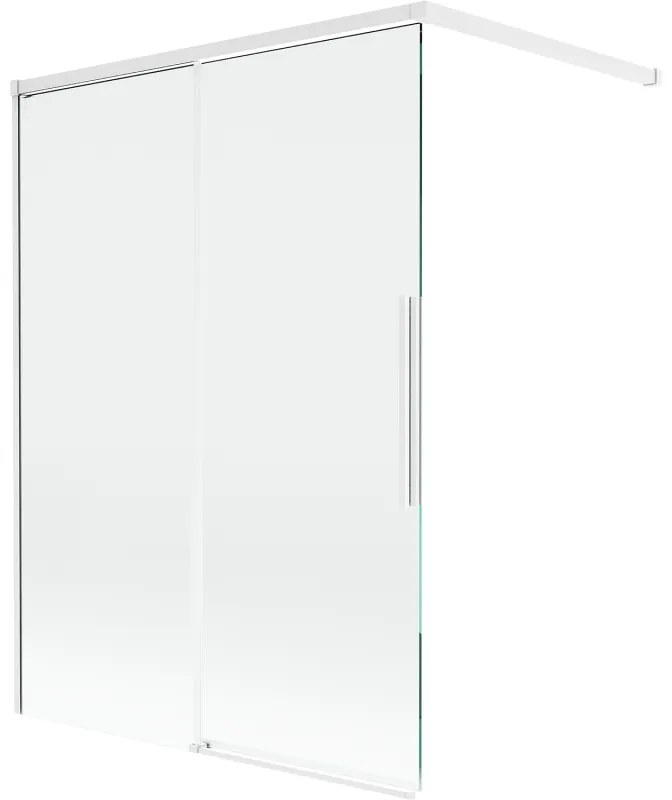 Mexen Rox, 2-krídlová posuvná vaňová zástena 120 x 150 cm, 8mm číre sklo, biely profil, 8C9-120-003-20-00