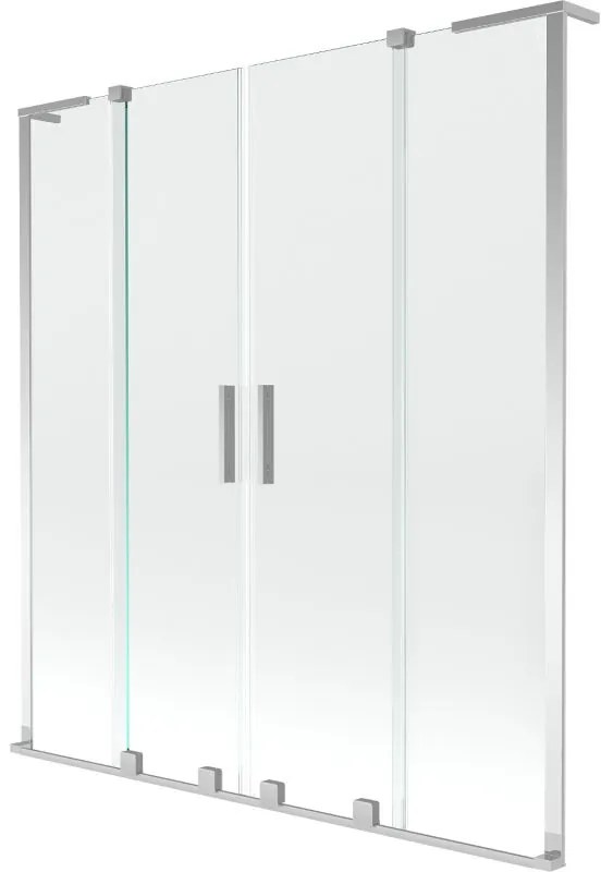 Mexen Velar L Duo, 2-krídlová posuvná vaňová zástena 160 x 150 cm, 8mm číre sklo, chrómová, 896-160-003-02-01