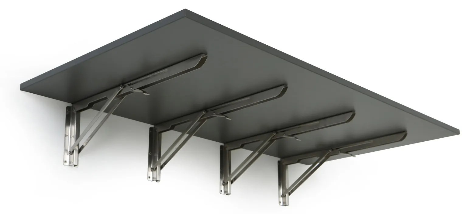 Sklápací stôl na stenu, 1200 x 600 mm, nosnosť 60 kg, grafit