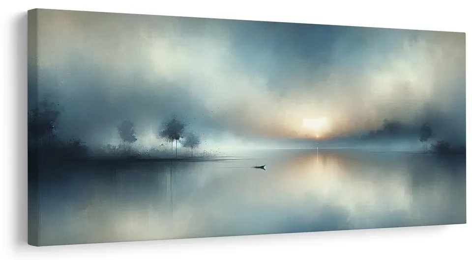 Obraz loďka v rannej hmle