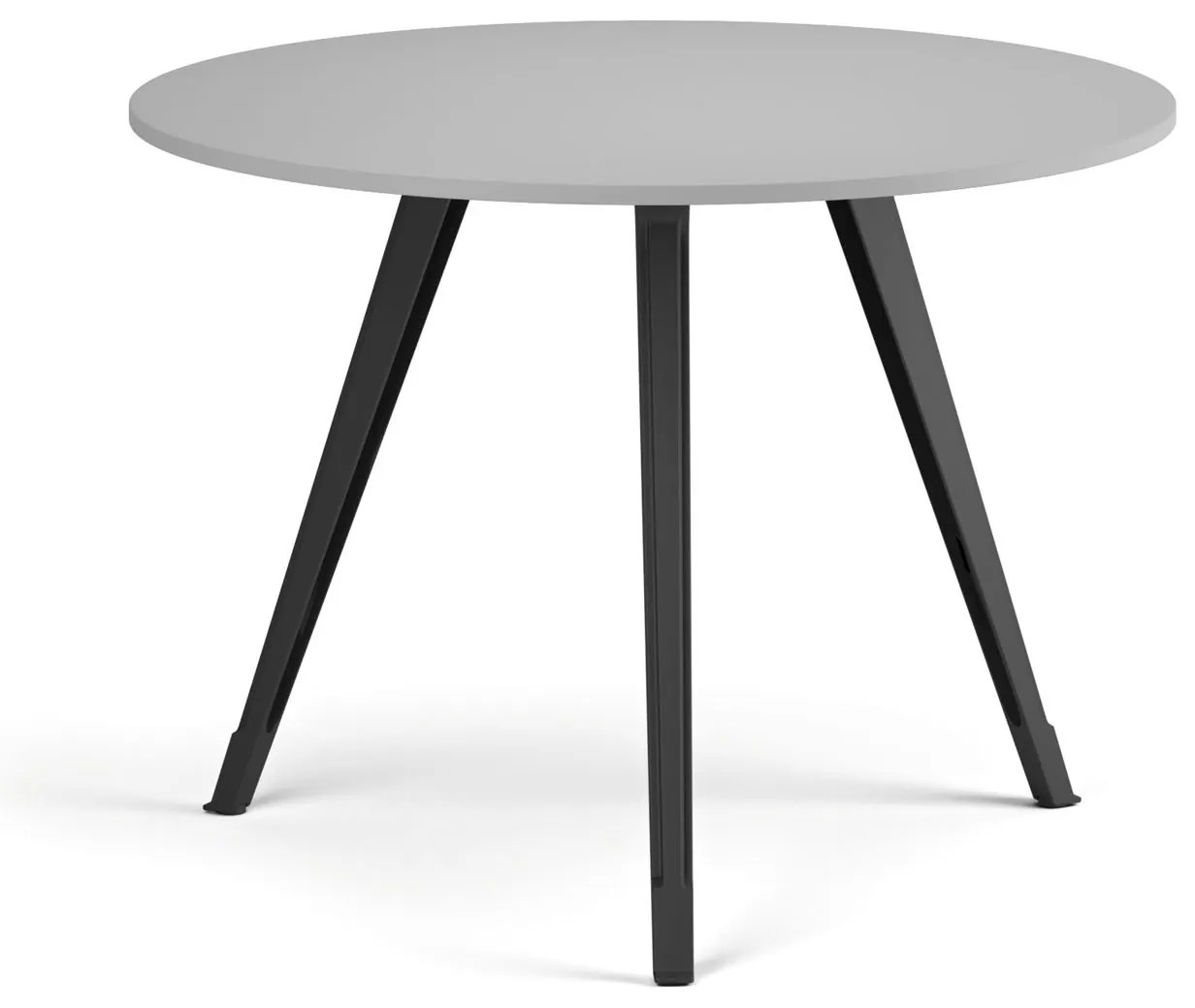 Konferenčný stôl PRIMO ZEN, priemer 100 cm, čierna podnož, sivá