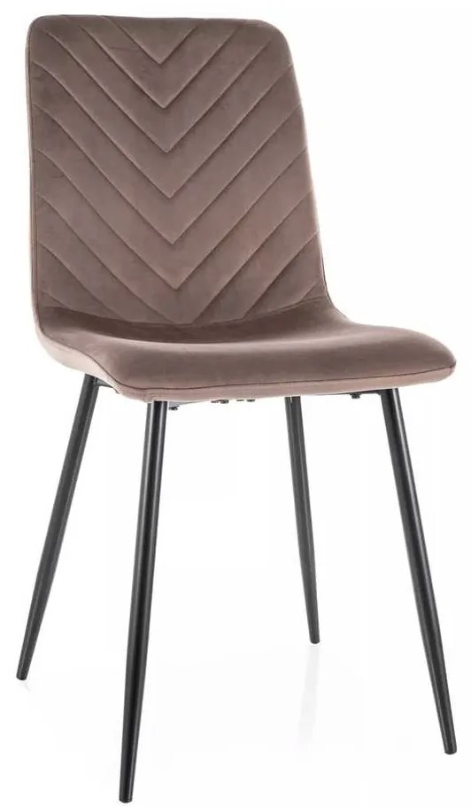 Jedálenská stolička Freville Velvet, hnedá