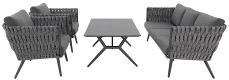 Doppler RIVA EXPERT antracit/sivá - záhradná hliníková súprava