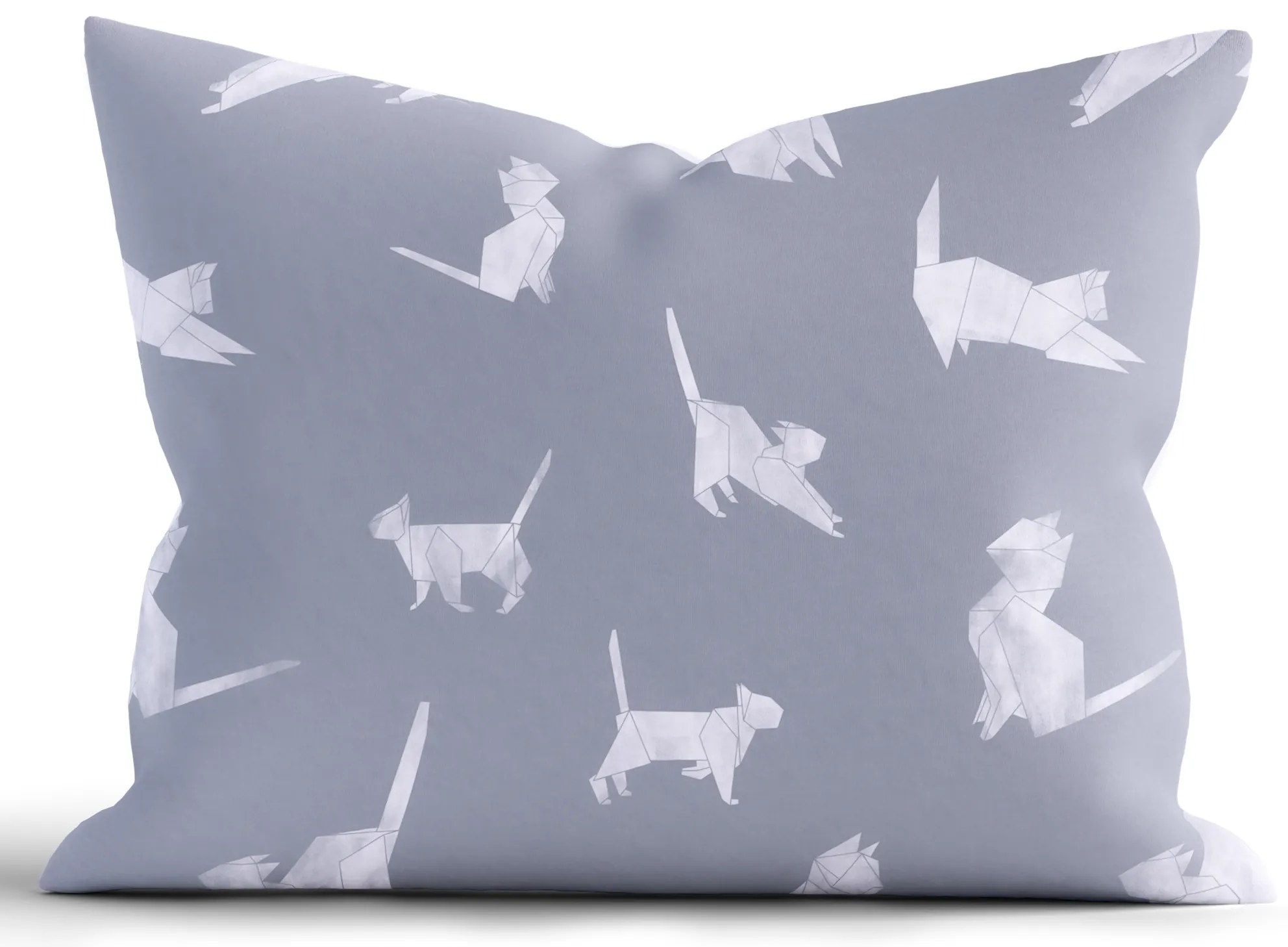 Bavlnená obliečka na vankúš Renforcé 70 x 90 cm - Mačky origami