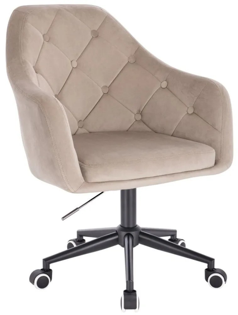 LuxuryForm DESIGN Kreslo ANDORA VELUR na čiernej podstave s kolieskami - latte