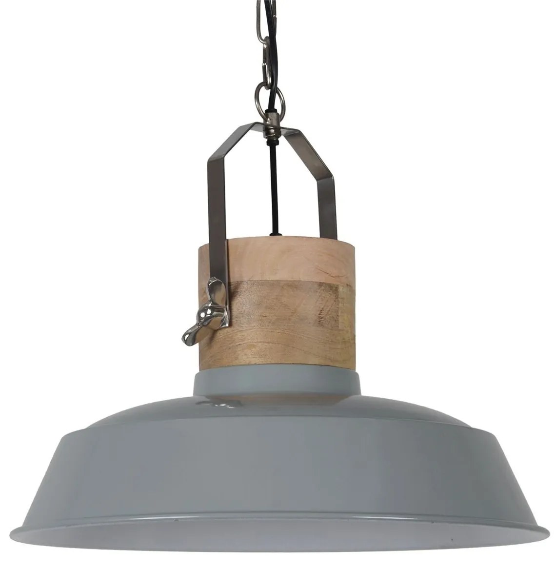 Šedé závesné kovové retro svetlo Loreto grey - Ø 42 * 38 cm