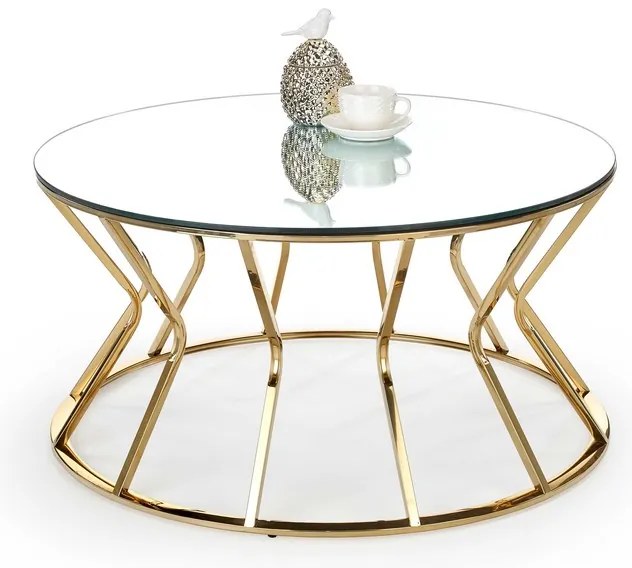 Konferenčný stolík Afina, biela / zlatá