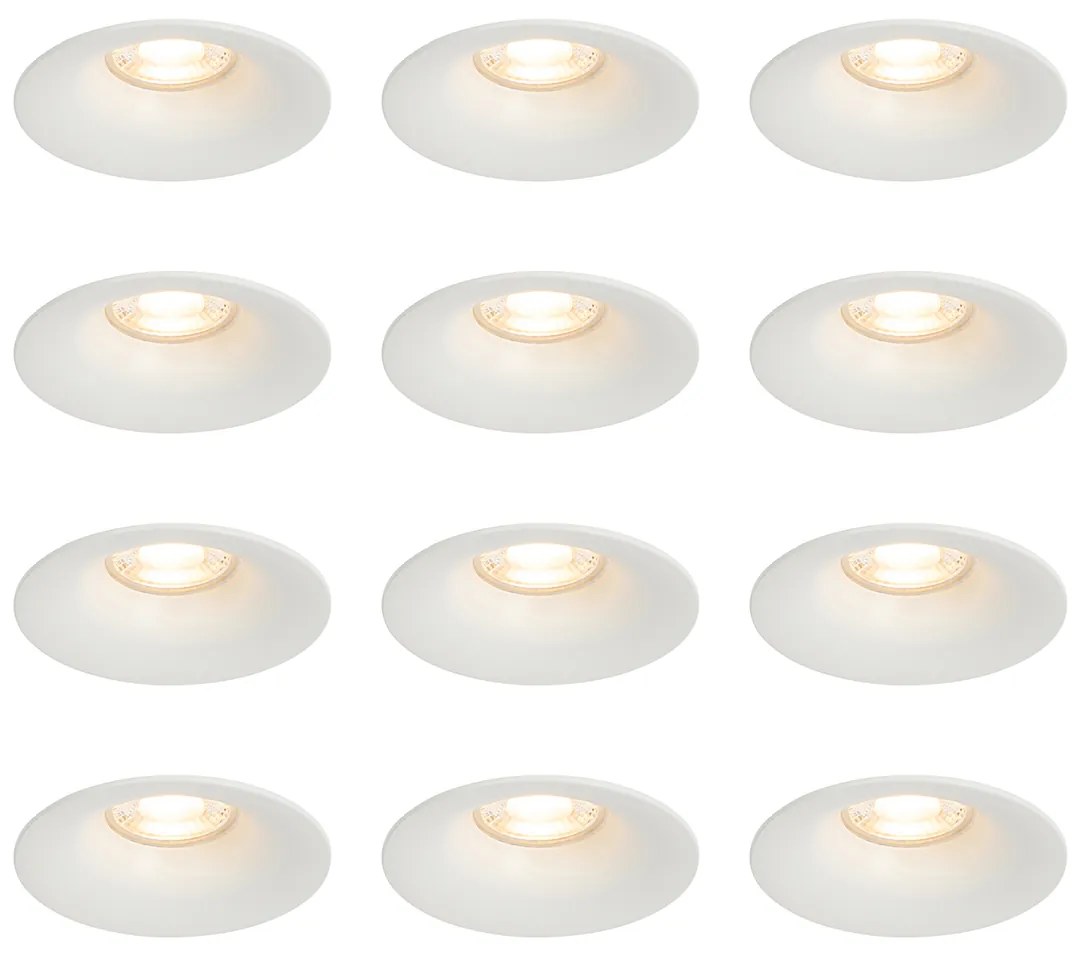 Sada 12 vstavaných bodových svetiel bielych GU10 50 mm - Gijs