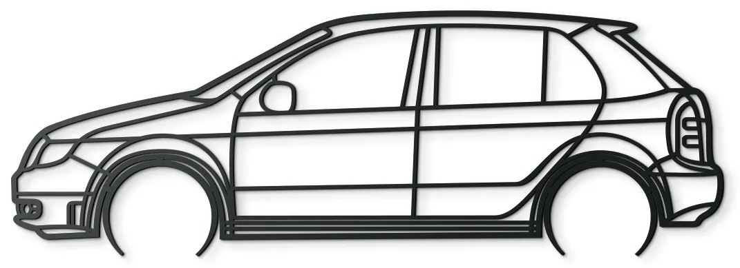 drevko Minimalistický obraz Škoda Fabia Rozmer obrazu: 29,5 x 86 cm, Farba dekorácie: Čierna