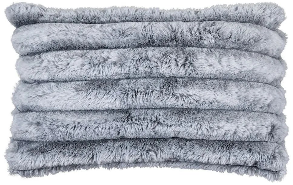 Šedý plyšový mäkučký rebrovaný vankúš Soft Rabbi - 30*15*50cm
