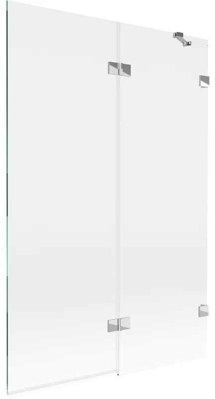 Mexen Lunar, 2-krídlová vaňová zástena pravá 120 x 150 cm, číre sklo, chrómová, 897-120-100-01-00-P