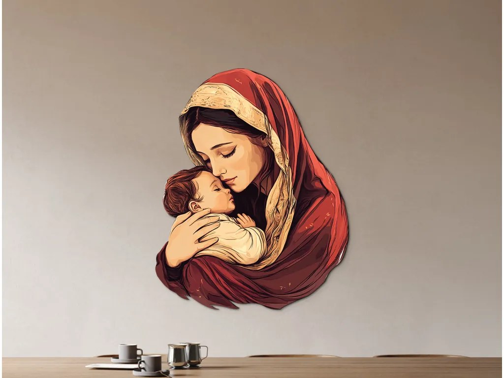 drevko | Obraz Matka s malým Ježiškom 60 x 48 cm