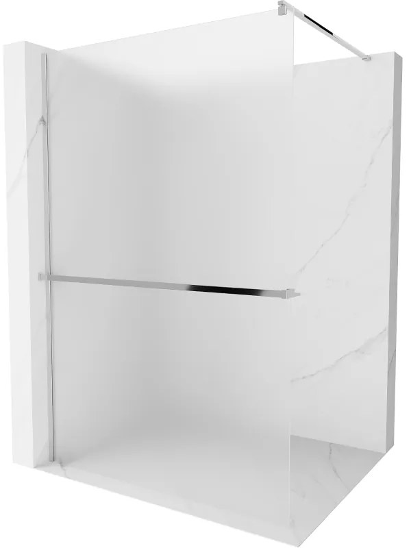 Mexen Kioto+, sprchová zástena s poličkou a držiakom na uteráky 120 x 200 cm, 8mm námraza sklo, chrómový profil, 800-120-121-01-30