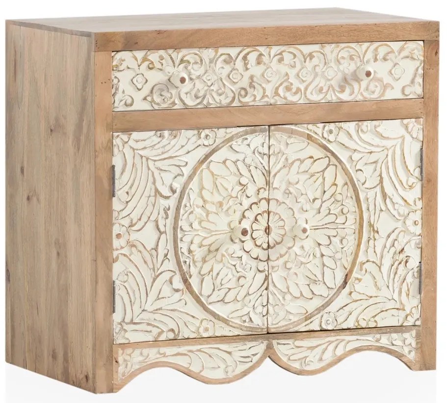 furniture-nabytek.cz - Masívna umývadlová skrinka Delhi z mangového dreva, lakovaná, hnedá – 80 cm