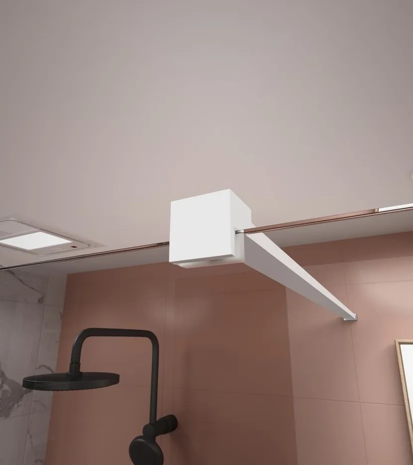 Erga Paris, stabilizačná vzpera pre sprchové zásteny s hrúbkou skla 8mm, dĺžka max. 150cm, biela matná, ERG-V02-PARIS-BAR-WH