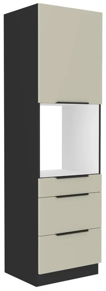 Vysoká skrinka na vstavanú rúru Arikona 60 DPS 210 3S1F (kašmír + čierna) . Vlastná spoľahlivá doprava až k Vám domov. 1097069