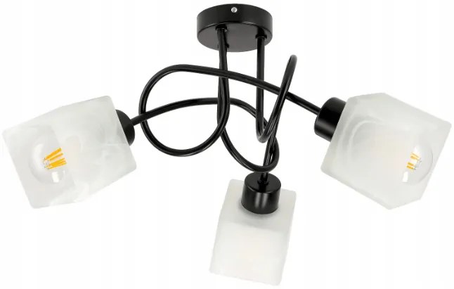BERGE LED stropná lampa LOFT - 3xE27 - CUBE WHITE