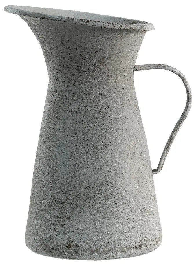 Šedý antik dekoratívny kovový džbán - 15*15*27 cm