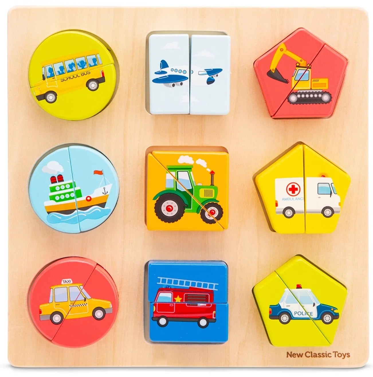 Drevené vkladacie puzzle - dopravné prostriedky