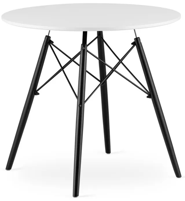 Jedálenský stôl 60 cm biely / čierne nohy