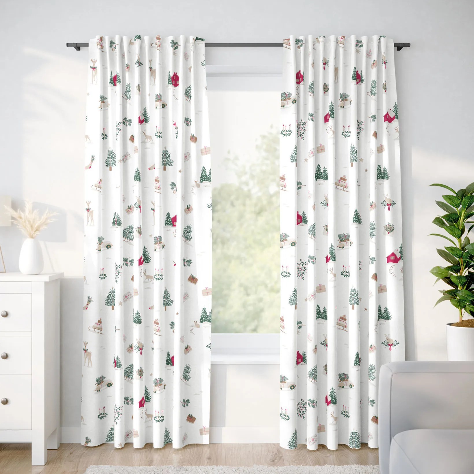 Goldea vianočný bavlnený záves - tradičné vianoce 140x150 cm