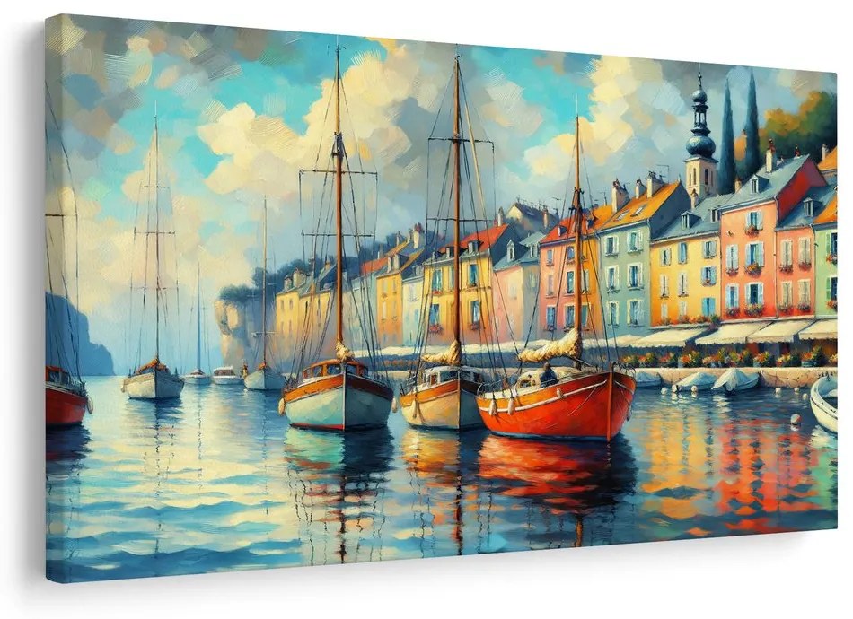 Obraz lode v farebnom prístave