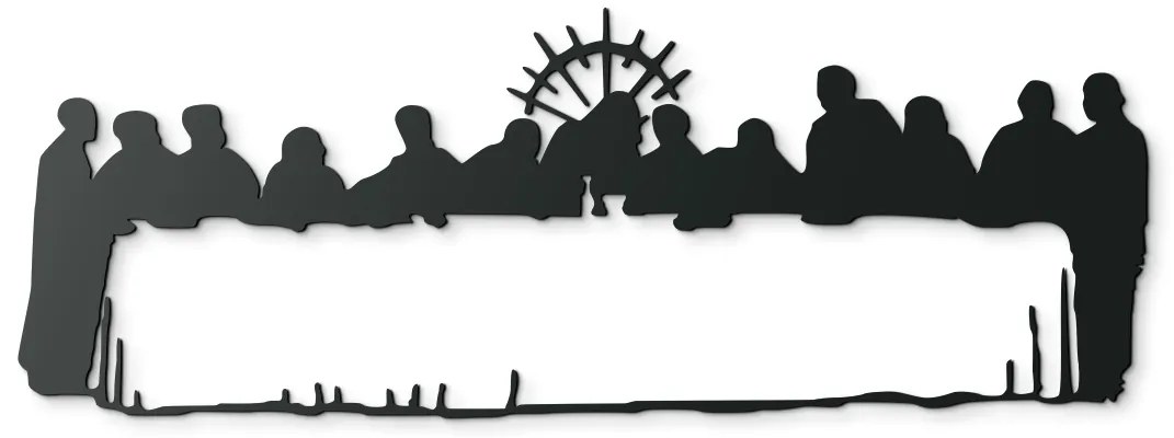 drevko Obraz Posledná večera Rozmer obrazu: 16 x 44,5 cm, Farba dekorácie: Čierna