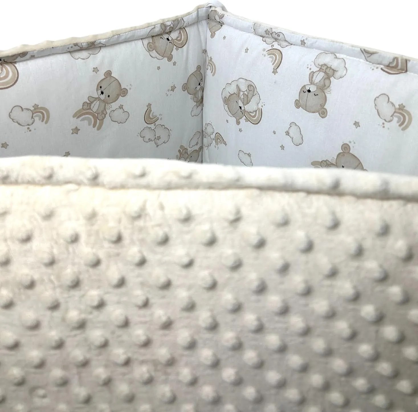 INTERMEDIC SK Mantinel do postieľky Teddy / minky béžová – 180x30 cm