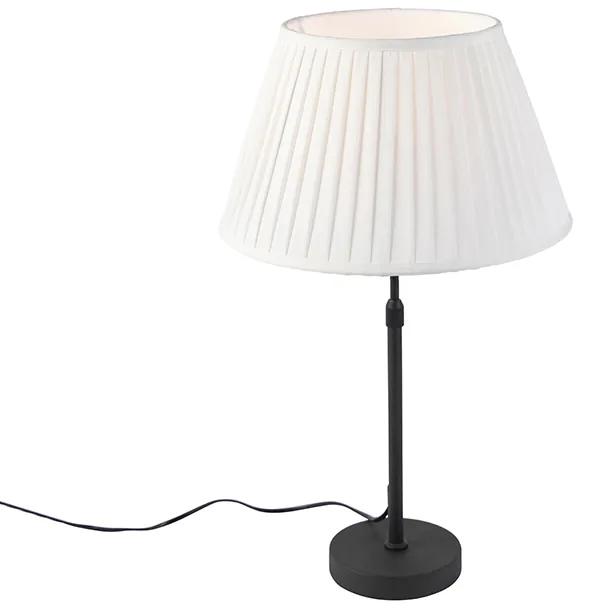 Stolná lampa čierna so skladaným tienidlom krémovým 35 cm nastaviteľná - Parte