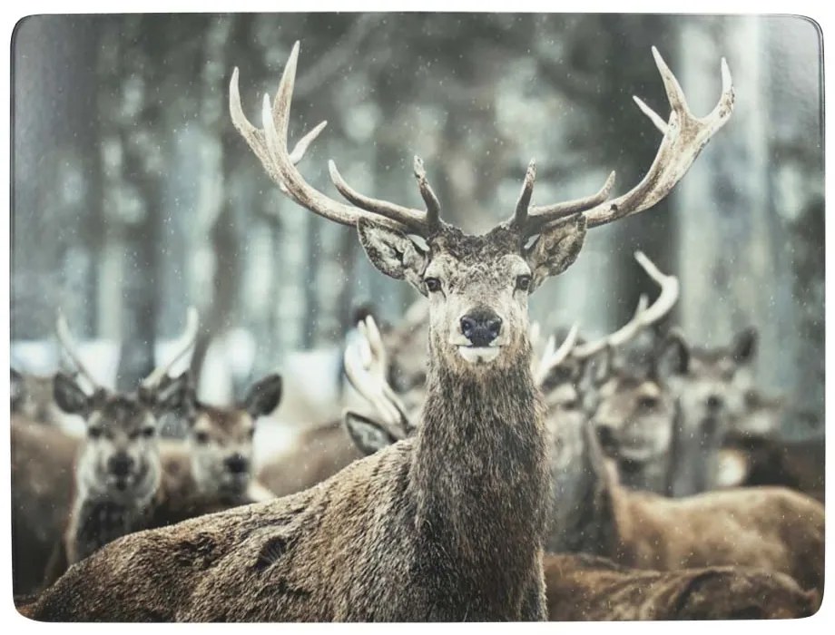 4ks pevné korkové prestieranie jeleň v zime - 30*40*0,4cm