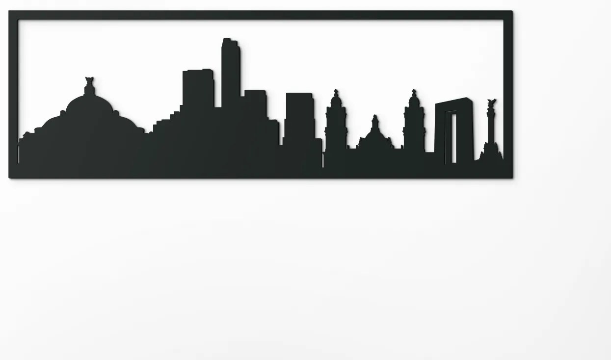 drevko Obraz Mexiko panoráma Rozmer obrazu: 29,5 x 89 cm, Farba dekorácie: Čierna