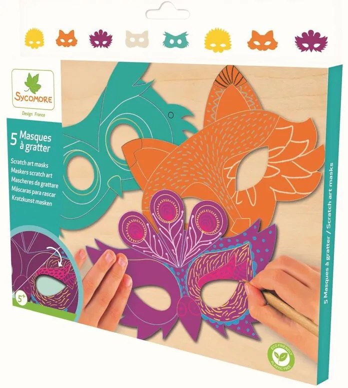 Scratch Art - vyškrabávanie - zvieracie masky