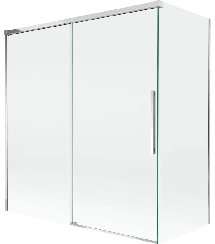 Mexen Rox, 2-krídlová posuvná vaňová zástena 150 + 70 x 150 cm, 8mm číre sklo, chrómový profil, 8C9-150-070-01-00